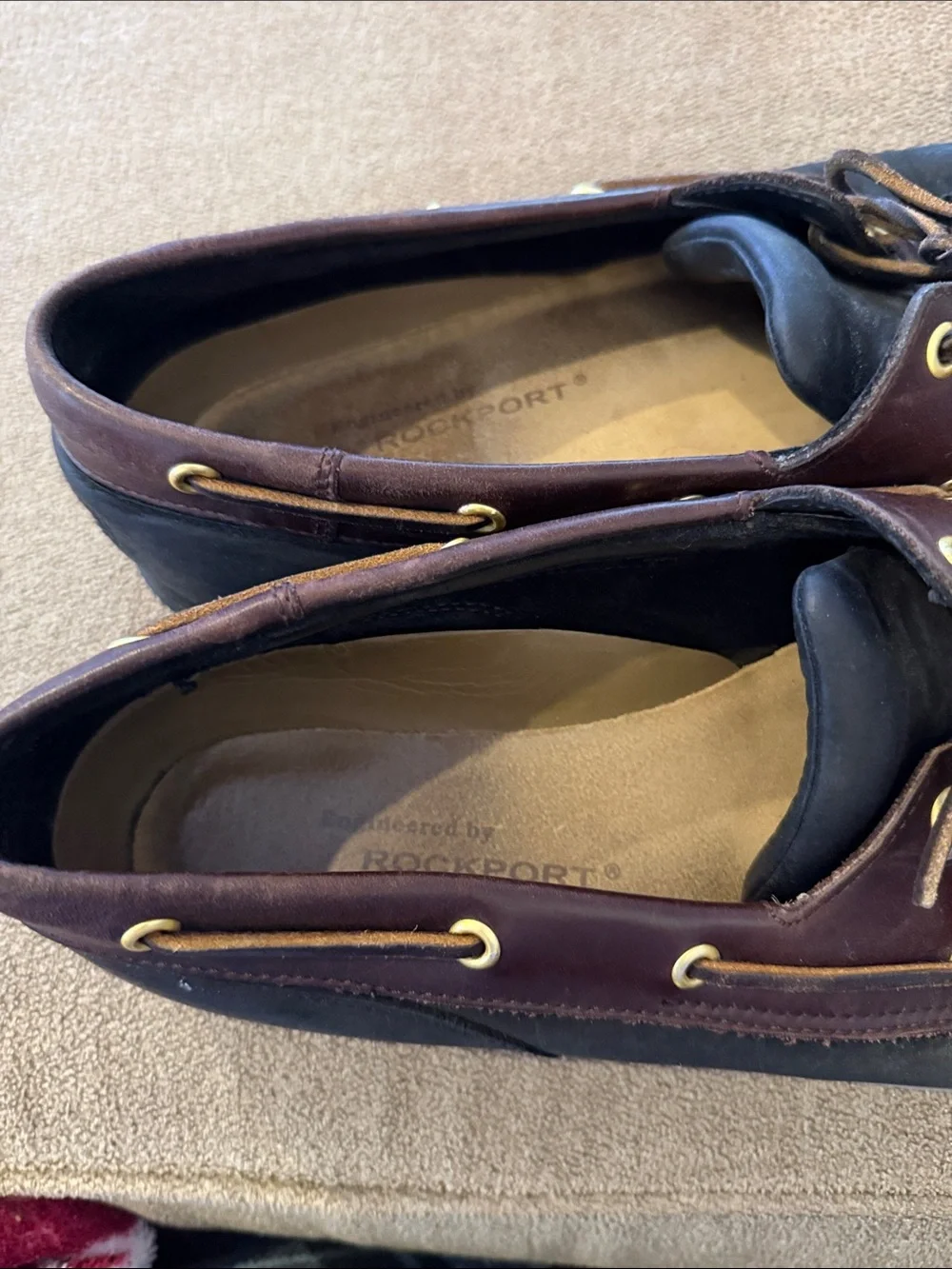 Rockport Men's Dress Shoes Leather Loafers Size 12 Boat Shoes (TD)